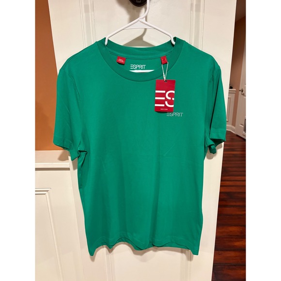 New Esprit New York Green Crew Neck Short Sleeve T-Shirt Womens Top - Picture 1 of 10